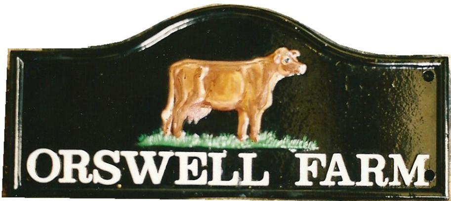 BROWN COW HOUSE SIGN