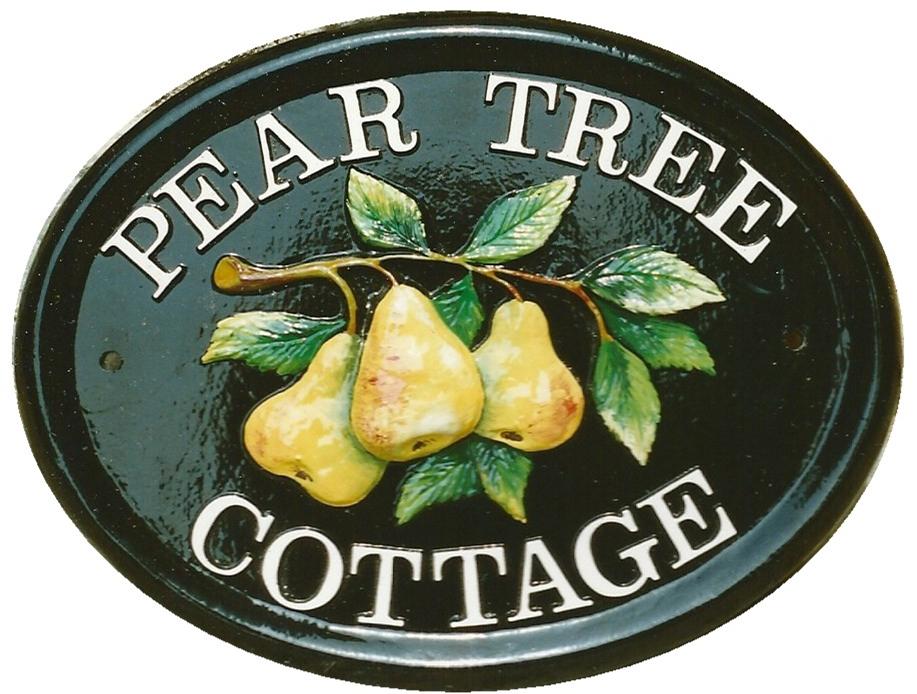 PEAR TREE COTTAGE HOUSE SIGN