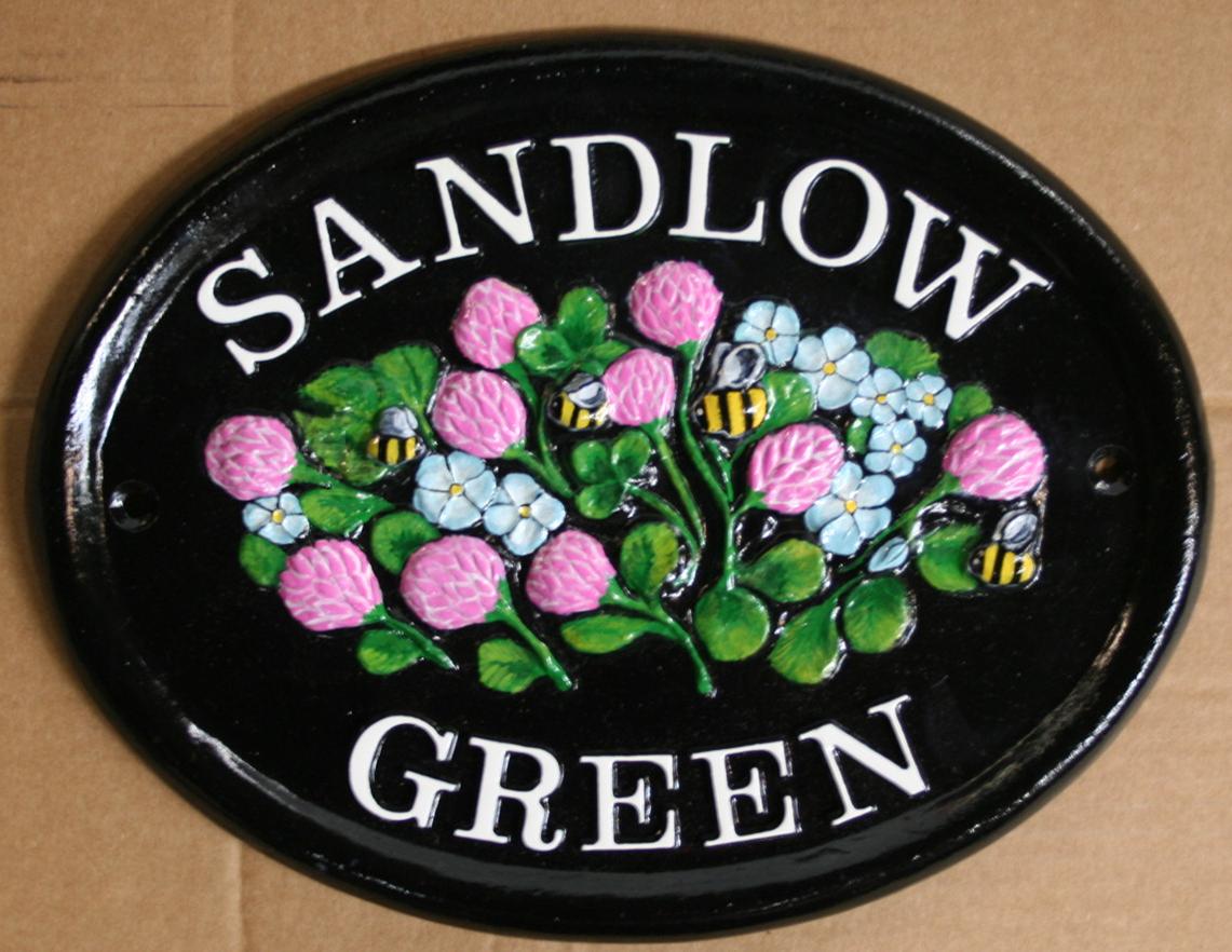 SANDLOW_GREEN - BEES IN CLOVER - HOUSE SIGN